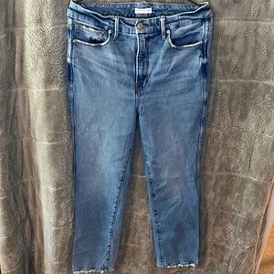 Good American Blue Ankle Cropped Jeans
